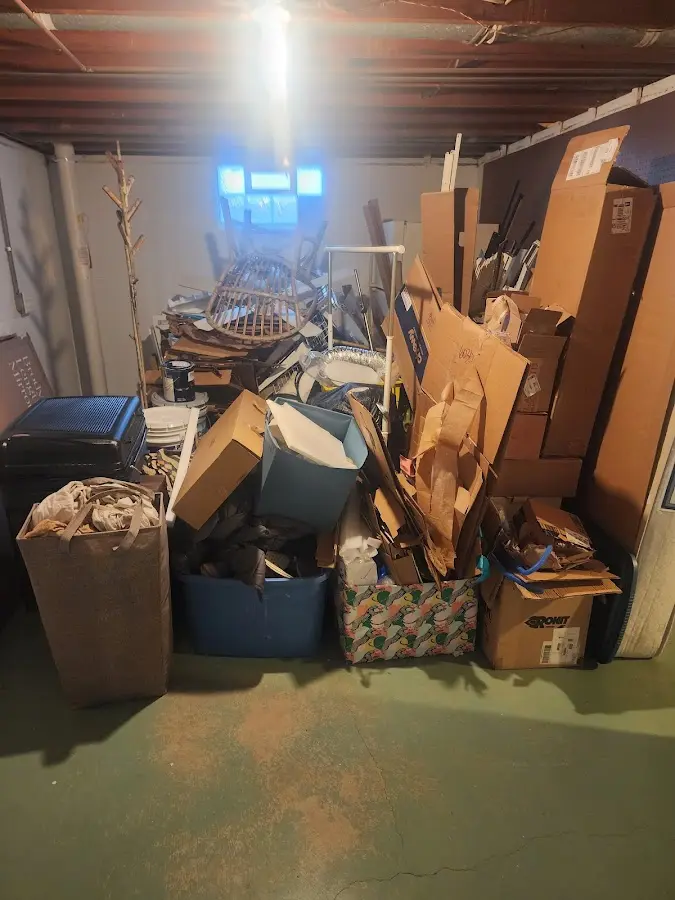 Roll-off dumpster container at job site for Cleanout Dumpster Rental in Thornbury